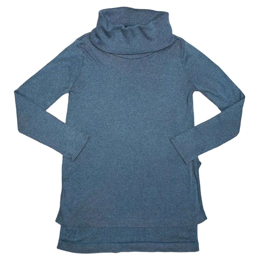 Plume and Thread Cowl Neck High Low Ribbed Knit Tunic Transitional Lagenlook